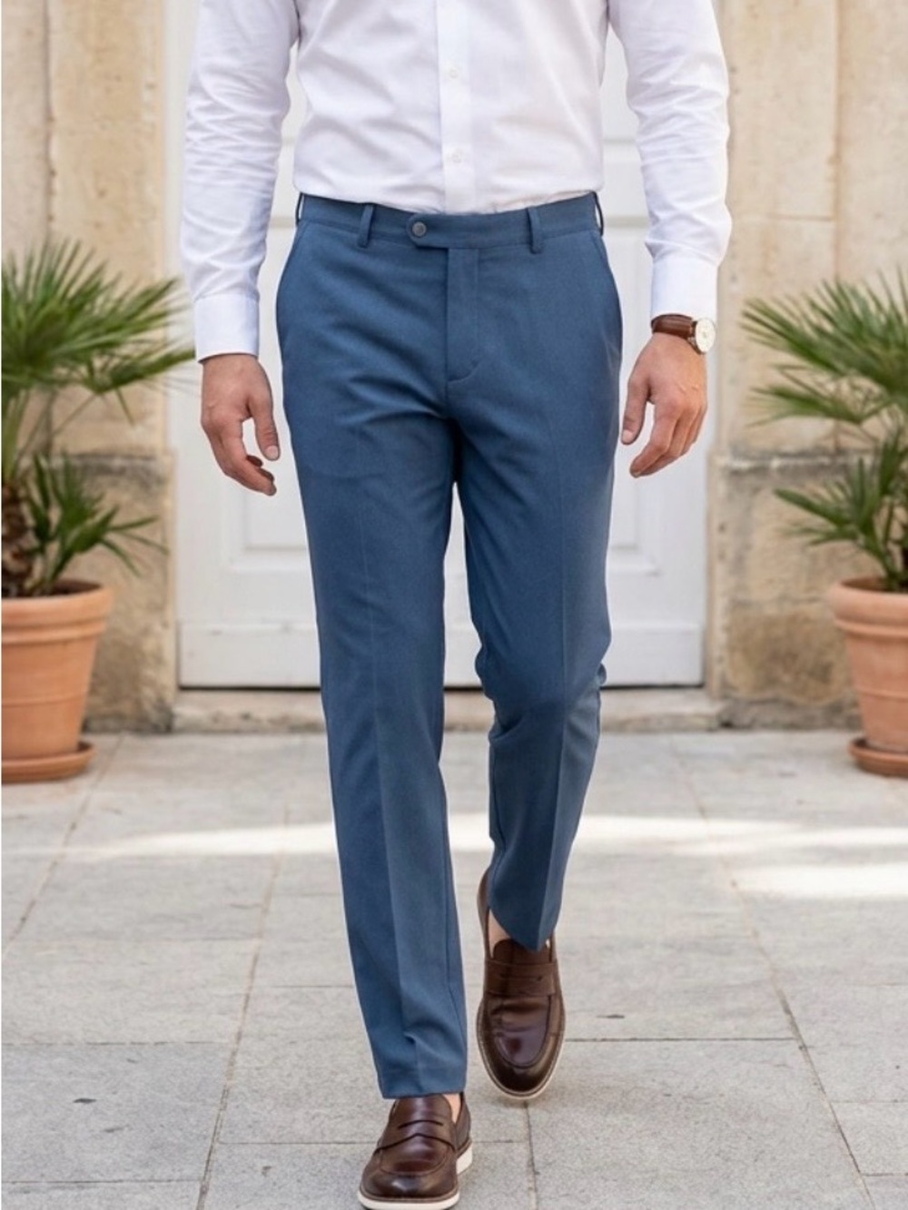 adidas Tapered Fit Navy Performance Pants